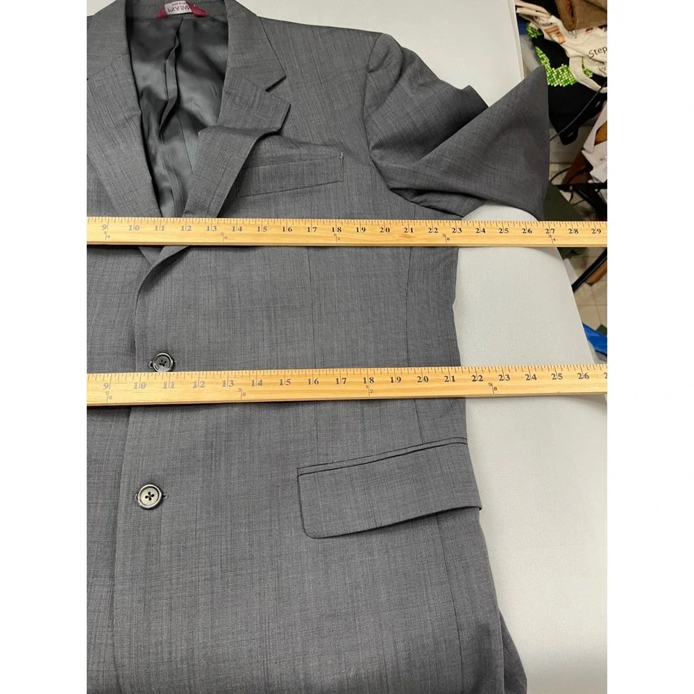 Jos.‎ A. Bank Classic Mens 44L Charcoal Gray 100% Wool Pleated 2 Piece Suit